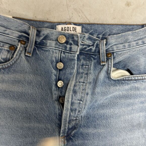 Women's Blue Jeans AGOLDE - Size 27 Straight Leg - WORN ONCE - Cut Ankle - Picture 2 of 4